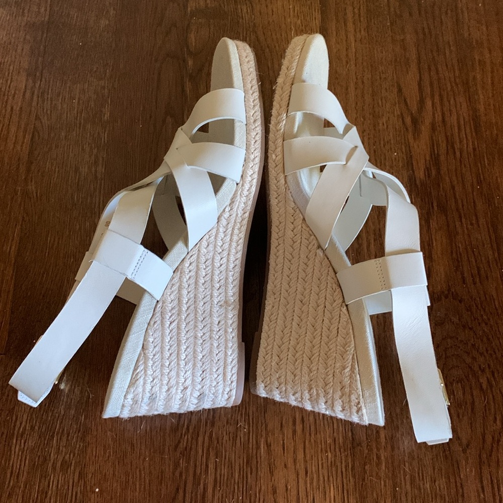 New Cole Haan Crystal Wedge Leather Espadrille Strap Sandal - Picture 6 of 10
